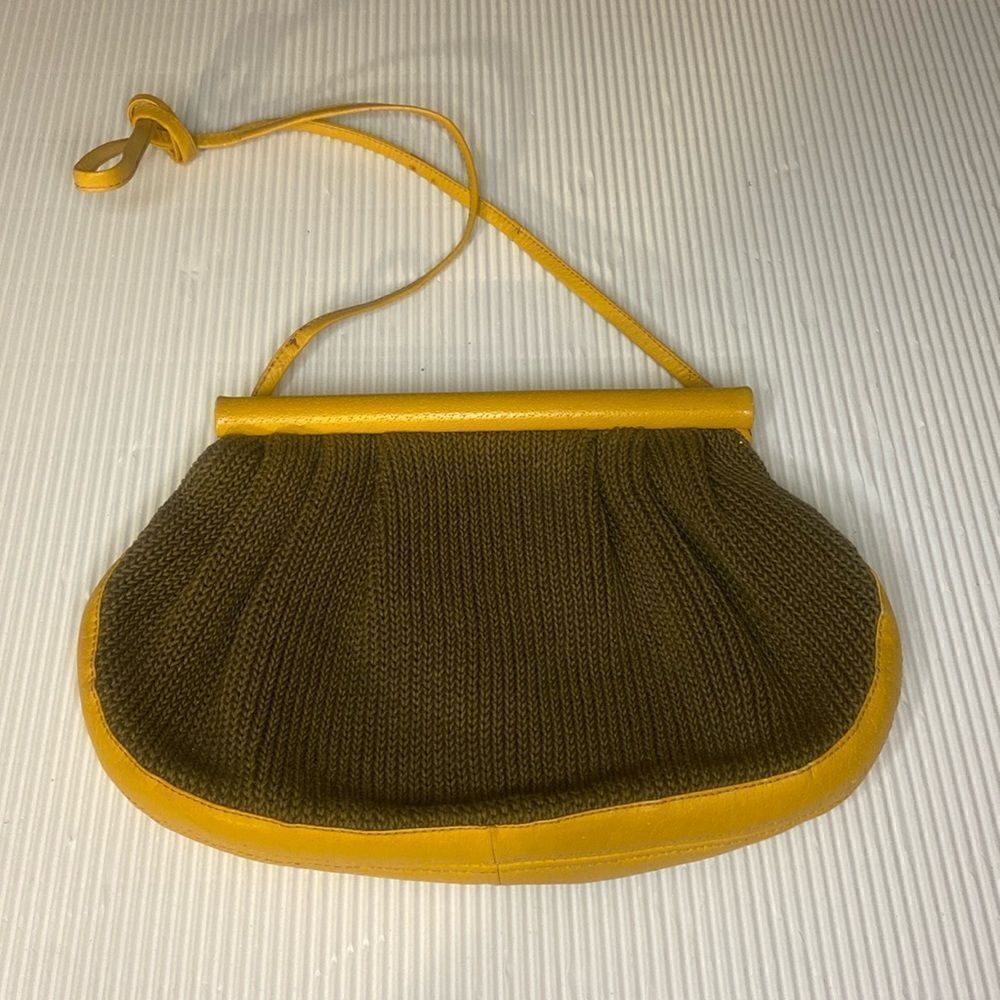 Vintage Barbara Bolan purse handbag Knit and leather